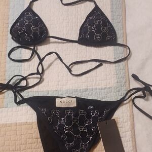 Gucci Black Studded Bikini